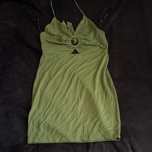 Forever 21 Olive Green Mini Dress with Ring Detail🥗🏝️⛱️